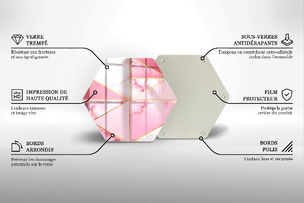 Skärbräda glas sexhörning Geometrisk marmor