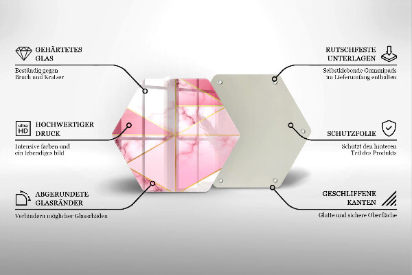 Skärbräda glas sexhörning Geometrisk marmor