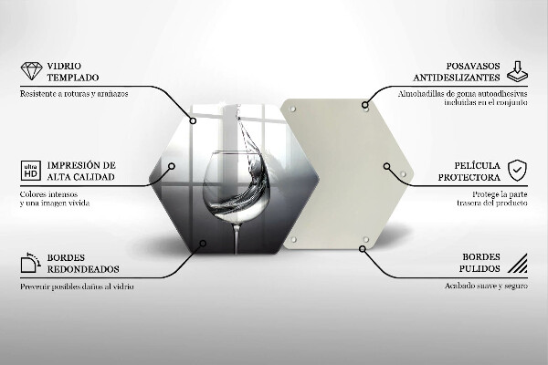 Skärbräda glas sexhörning Ett glas vatten