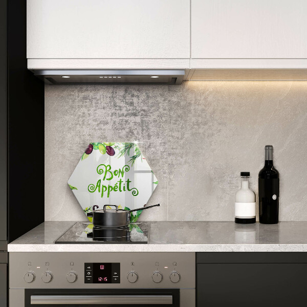 Skärbräda glas sexhörning Bon Appetit inskription