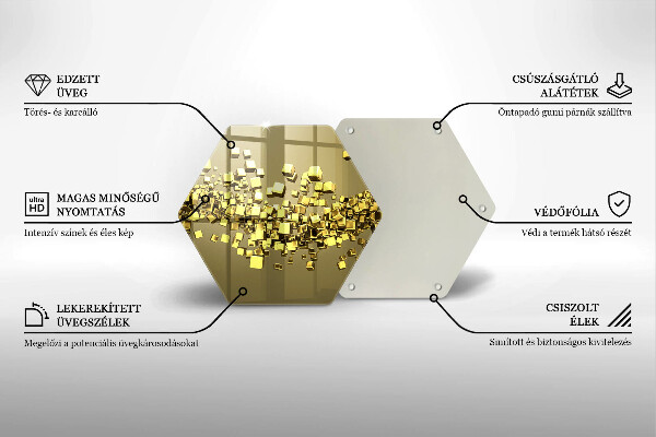 Skärbräda glas sexhörning Abstrakt 3D-geometri