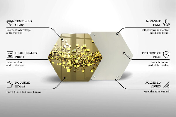 Skärbräda glas sexhörning Abstrakt 3D-geometri