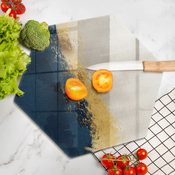 Skärbräda glas sexhörning Guld abstraktion