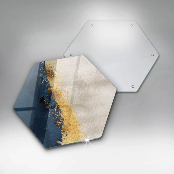 Skärbräda glas sexhörning Guld abstraktion