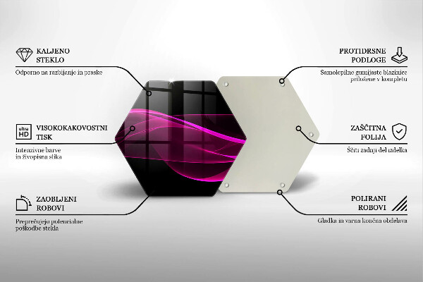 Skärbräda glas sexhörning Rosa abstraktion