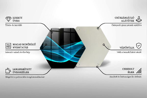 Skärbräda glas sexhörning Blå abstraktion