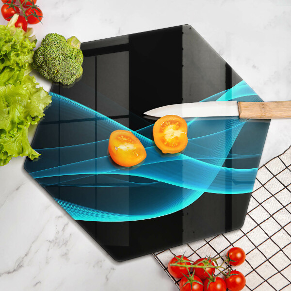 Skärbräda glas sexhörning Blå abstraktion