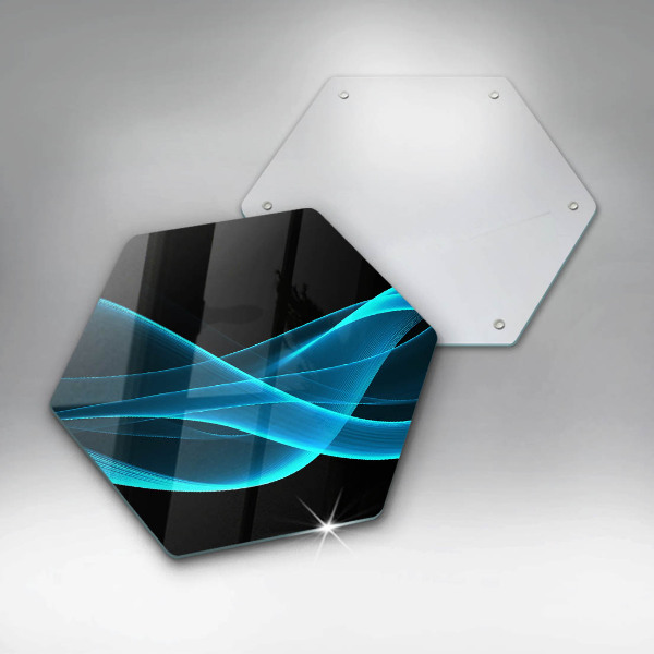Skärbräda glas sexhörning Blå abstraktion