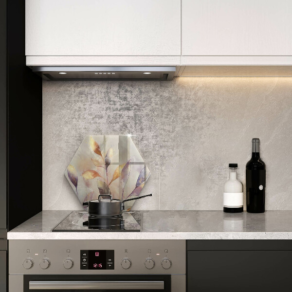 Skärbräda glas sexhörning Målade boho löv