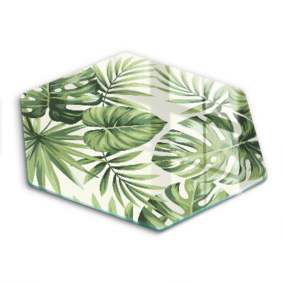 Skärbräda glas sexhörning Monstera lämnar illustration