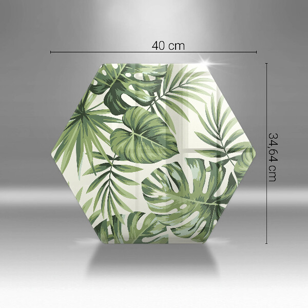 Skärbräda glas sexhörning Monstera lämnar illustration