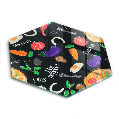 Skärbräda glas sexhörning Mat illustration