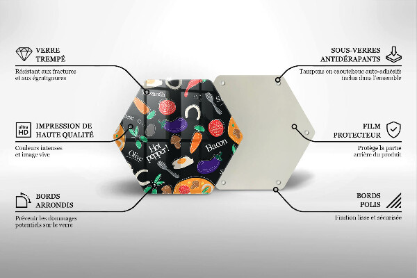 Skärbräda glas sexhörning Mat illustration