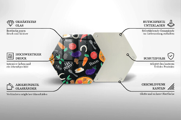 Skärbräda glas sexhörning Mat illustration