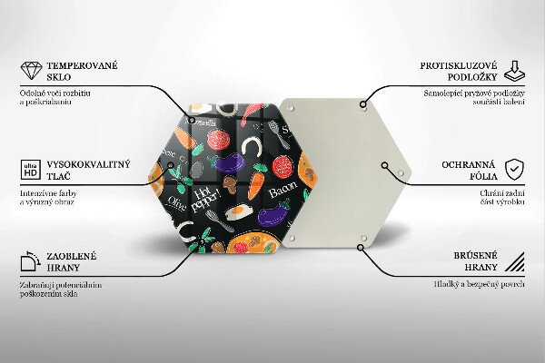 Skärbräda glas sexhörning Mat illustration