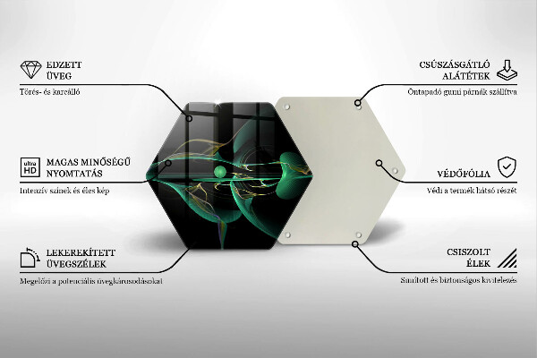 Skärbräda glas sexhörning Modern abstraktion