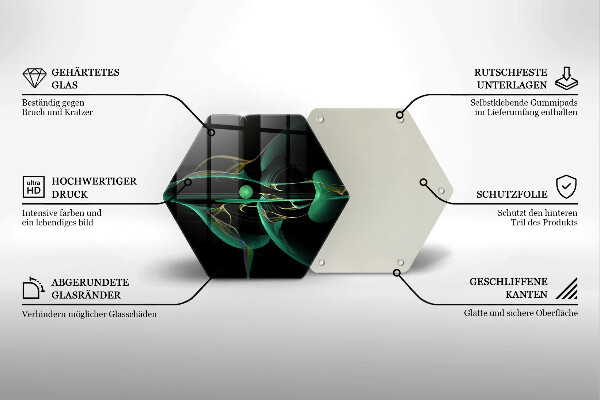 Skärbräda glas sexhörning Modern abstraktion
