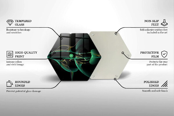 Skärbräda glas sexhörning Modern abstraktion