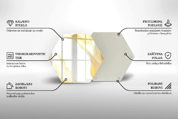 Skärbräda glas sexhörning Gyllene abstraktion