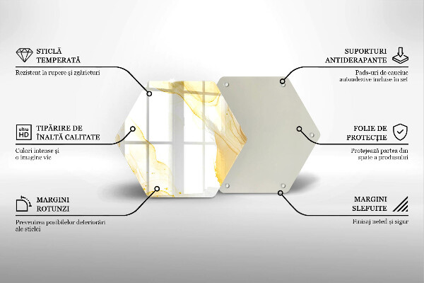 Skärbräda glas sexhörning Gyllene abstraktion