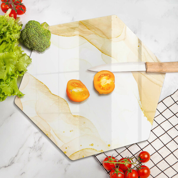 Skärbräda glas sexhörning Gyllene abstraktion