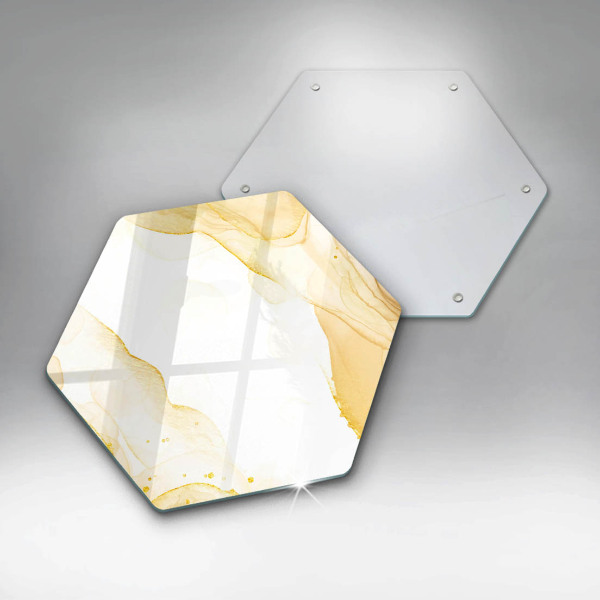 Skärbräda glas sexhörning Gyllene abstraktion