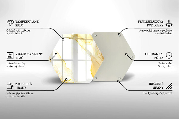 Skärbräda glas sexhörning Gyllene abstraktion