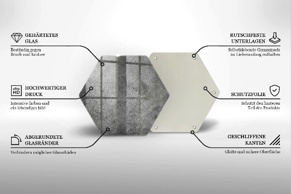 Skärbräda glas sexhörning Betong sten textur