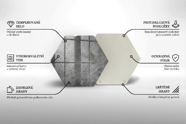 Skärbräda glas sexhörning Betong sten textur