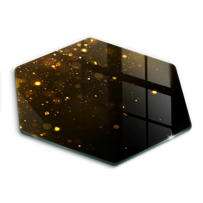 Skärbräda glas sexhörning Guldglitter