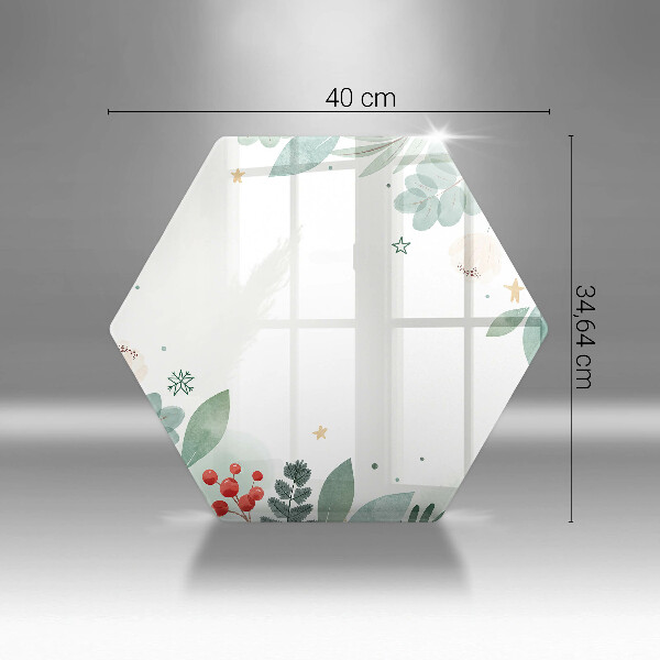 Skärbräda glas sexhörning Akvarell blad