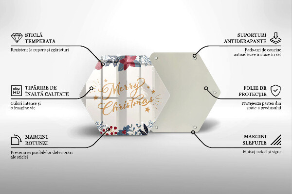 Skärbräda glas sexhörning God jul inskription