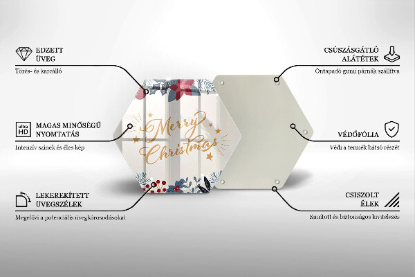 Skärbräda glas sexhörning God jul inskription