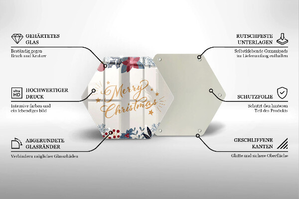 Skärbräda glas sexhörning God jul inskription