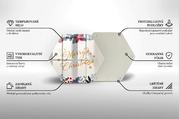 Skärbräda glas sexhörning God jul inskription