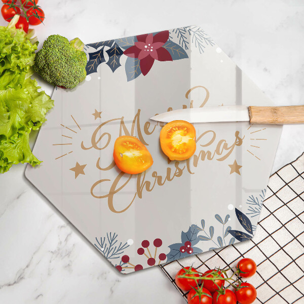 Skärbräda glas sexhörning God jul inskription