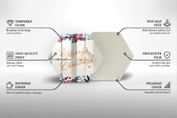 Skärbräda glas sexhörning God jul inskription