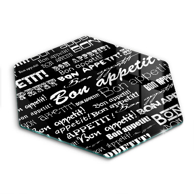 Skärbräda glas sexhörning Kökstexter God aptit