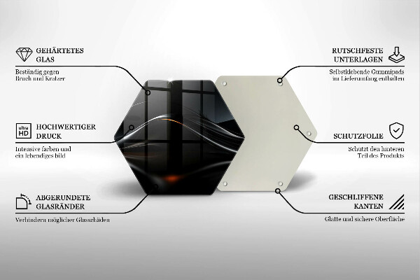 Skärbräda glas sexhörning Abstrakt 3D-design