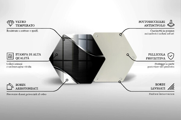 Skärbräda glas sexhörning Metallabstraktion