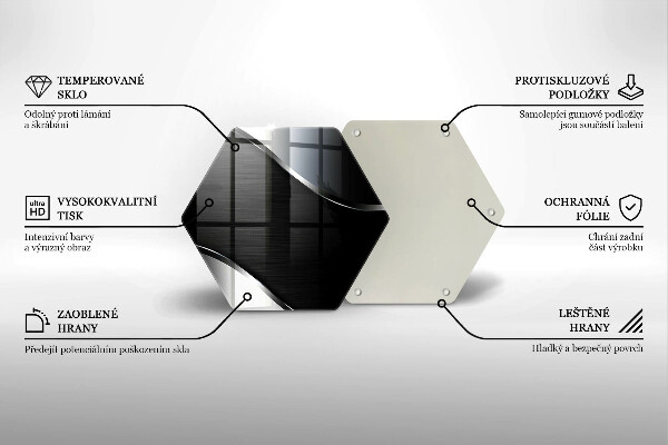 Skärbräda glas sexhörning Metallabstraktion