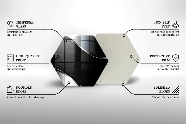 Skärbräda glas sexhörning Metallabstraktion