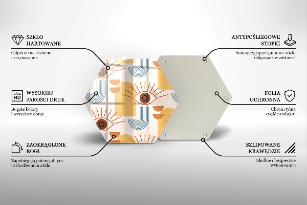 Skärbräda glas sexhörning Boho ögonmönster