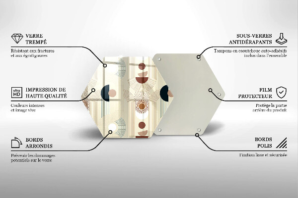 Skärbräda glas sexhörning Boho geometri former