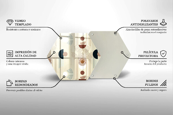 Skärbräda glas sexhörning Boho geometri former