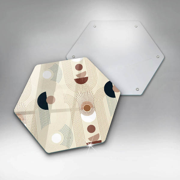 Skärbräda glas sexhörning Boho geometri former