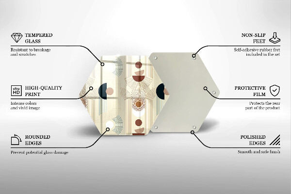 Skärbräda glas sexhörning Boho geometri former