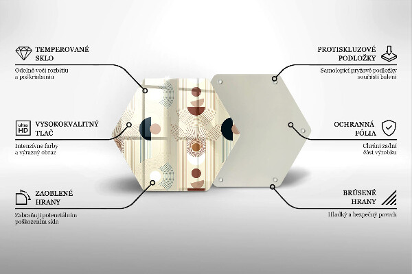 Skärbräda glas sexhörning Boho geometri former