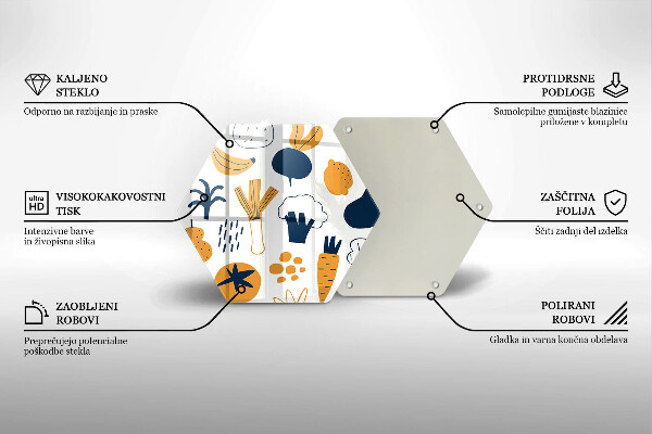 Skärbräda glas sexhörning Mat illustration