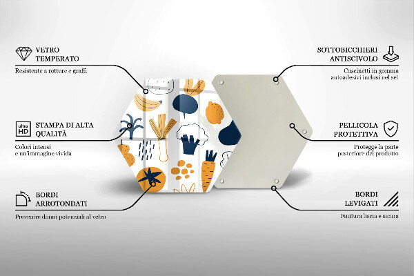Skärbräda glas sexhörning Mat illustration